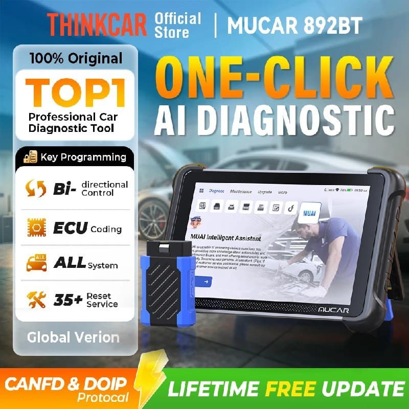 Programação de chaves THINKCAR THINKSCAN 689BT com ferramenta de diagnóstico automotivo KEY 101, scanner OBD2 bidirecional, codificação de ECU, CANFD DOIP 34, reset completo do sistema (grát