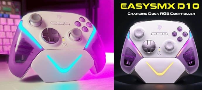Controle EasySMX D10 – TMR Sticks, Trigger Lock, RGB, Multi-Platform Support