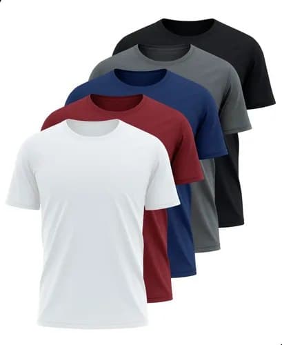 Kit 5 Camisetas Básicas Masculina Dry Fit Lisa Tradicional Variado P