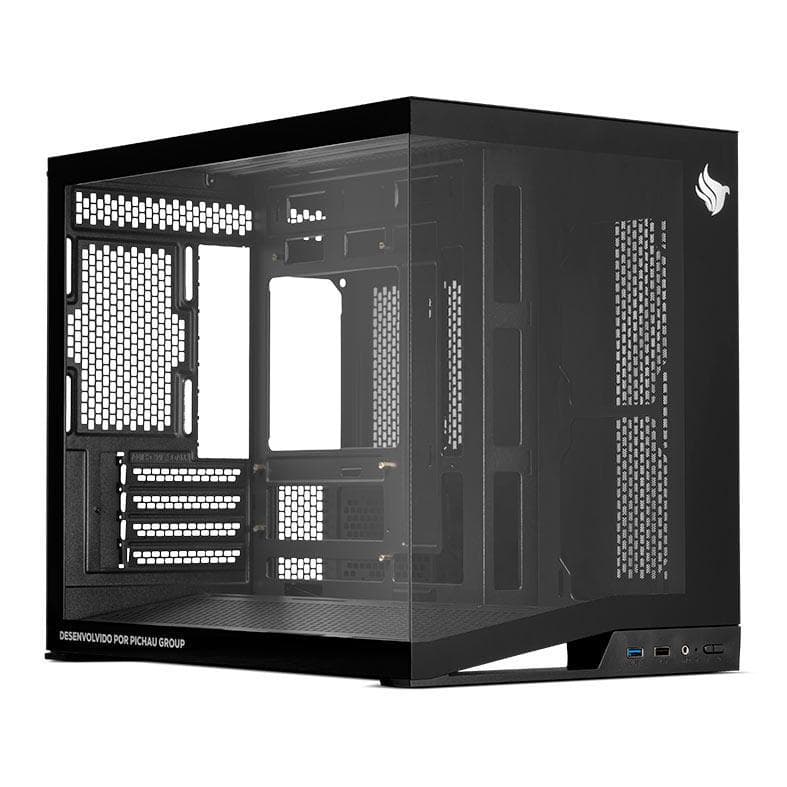 Gabinete Gamer Pichau Osiris, Mini-Tower, Lateral de Vidro, Preto, PG-OSI-BK
