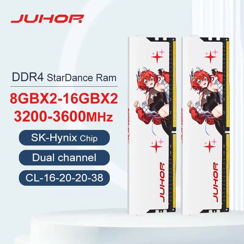 Memória Ram Juhor Anime CL 16 DDR4 8GB 3200MHz CL16 memoria ruivinha