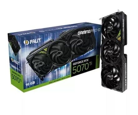 RTX 5070 TI Placa de Video GeForce NVIDIA PALIT RTX5070TI 16GB GAMINGPRO-S GDR7 256BIT 3-DP HD