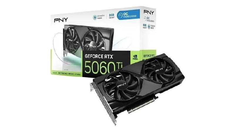 Placa De Video Geforce Nvidia Pny RTX 5060 Ti 8GB Oc Gddr7
