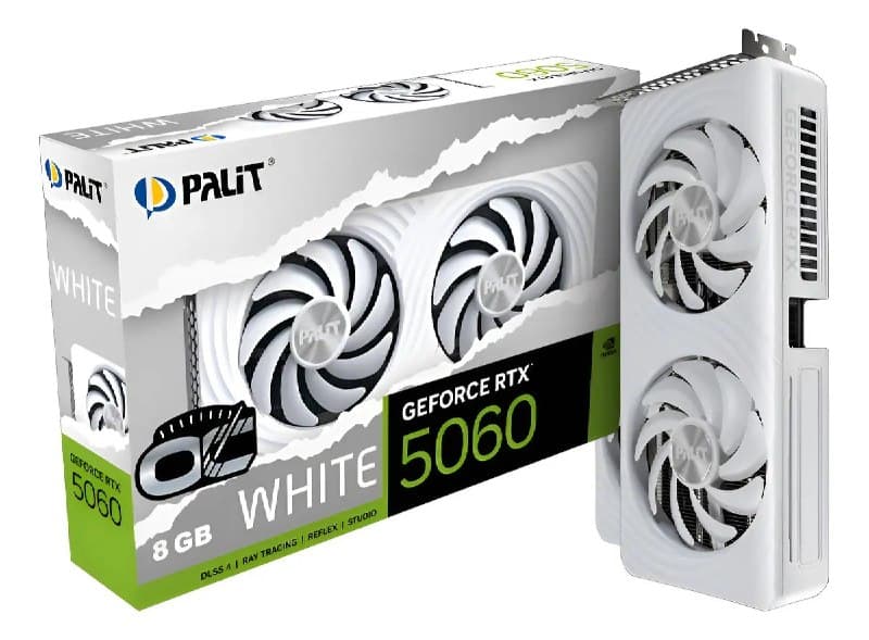 Placa De Video Geforce Nvidia Palit Rtx5060 White Oc 8gb