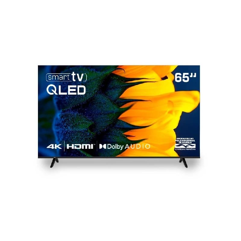 Smart TV HQ QLED 65 Polegadas 4K Dolby Audio Wi-Fi Bluetooth 3 HDMI 2 USB RJ45 Netflix HQ-QLED65SM