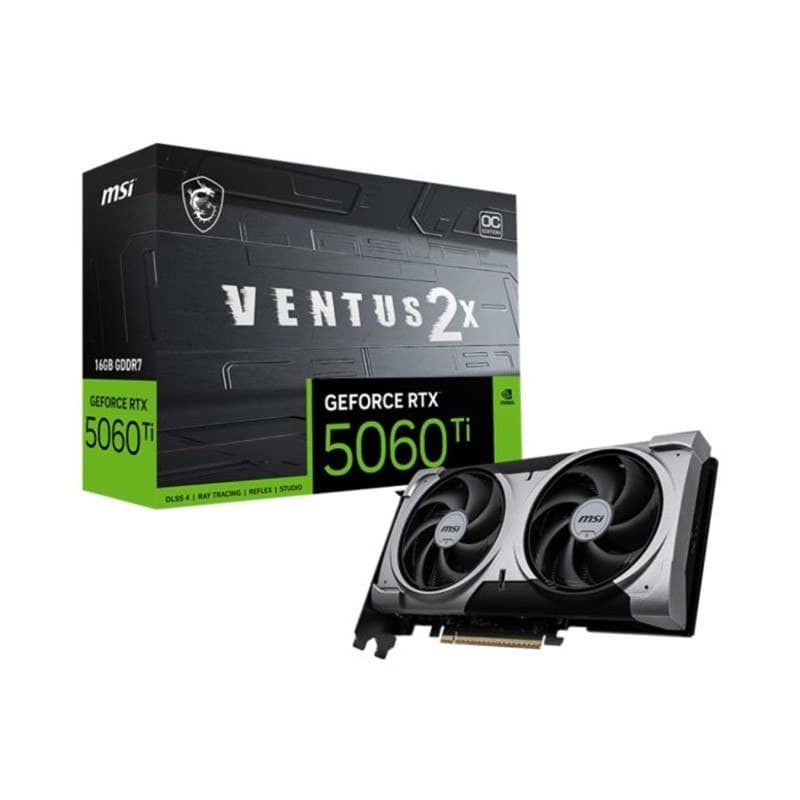 Placa de Vídeo NVIDIA GeForce MSI RTX 5060 Ti 16GB GDDR7 128BITS VENTUS 2X OC PLUS 912-V535-027