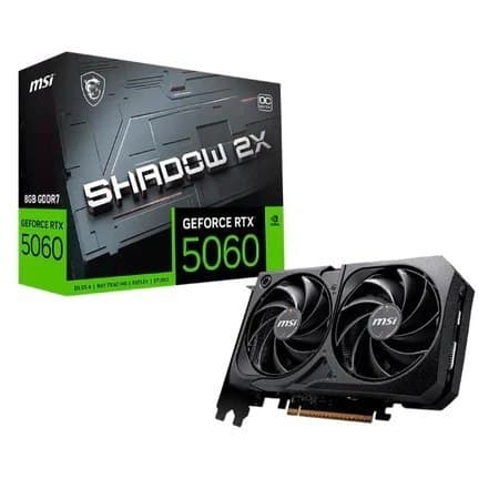 RTX 5060 Placa de Vídeo NVIDIA GeForce MSI RTX5060 8GB GDDR7 128BITS SHADOW 2X OC - 912-V537-037
