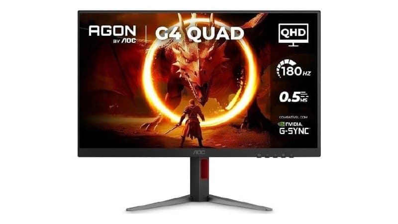 Monitor Gamer AOC AGON QUAD 27" QHD 180Hz 0,5ms IPS HDR10 Base Ajustável Q27G4F Preto