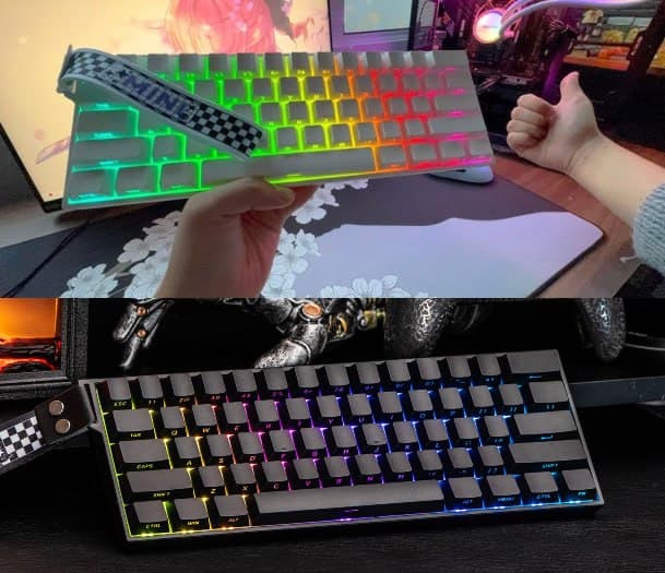 Teclado Magnetico Sem Fio Aula Mini60 PRO, RT 0.01MM, 2.4Ghz , RGB Tri-Mode