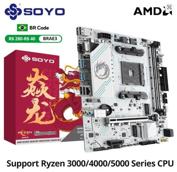 Placa mae AMD B550M Soyo Ddr4