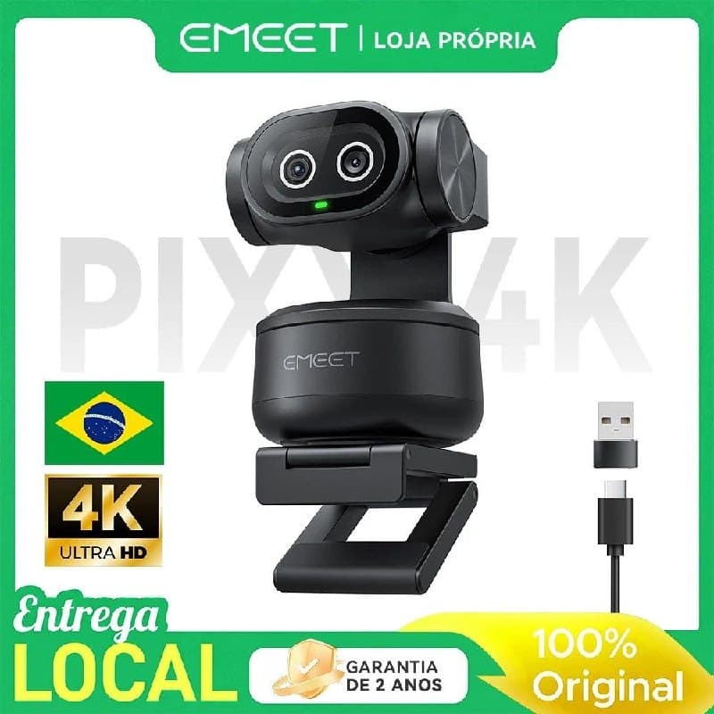 Webcam PTZ EMEET PIXY dupla com AI Tracking 🇧🇷