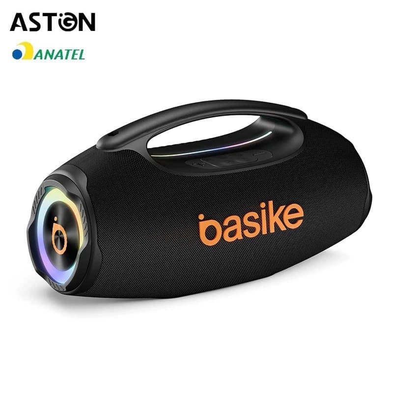 Astgn X Basike Caixa de Som Bluetooth Estéreo 80W Potente IPX6 TWS RGB