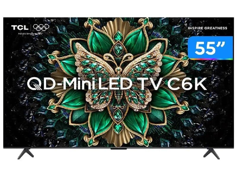 Smart TV 55" TCL 4K UHD MiniLED 55C6K 144hz