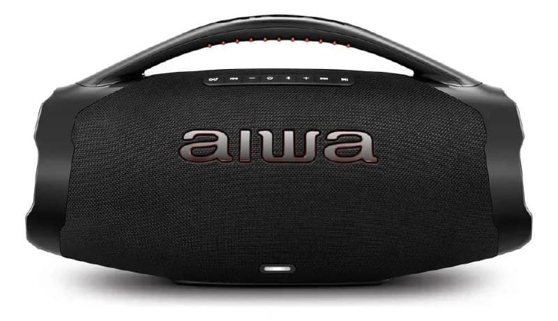 Caixa De Som Boombox Aiwa Aws-bbs-01b 200w Rms Bluetooth Res Cor Preto