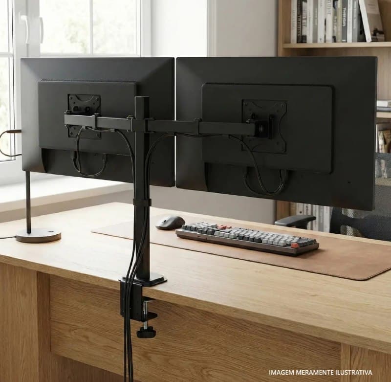 Suporte Articulado Para 2 Monitores Zinnia TMS 180 Preto 17 a 32 Pol com VESA