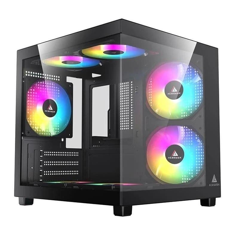 Gabinete Gamer Acegeek Tide, Mid-Tower, Lateral de Vidro, Preto, AG-TIDE-BK