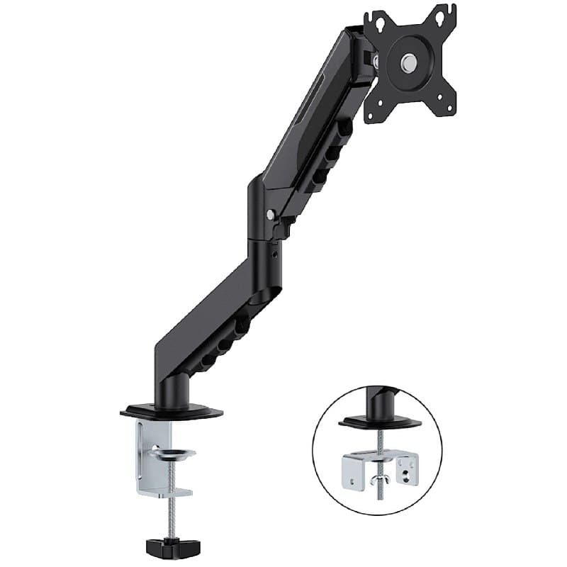 Suporte de Monitor de Mesa Ajustável em 5 Eixos,Braço Articulado para Tela 13"-32", Montagem por Fixação,Capacidade 9KG