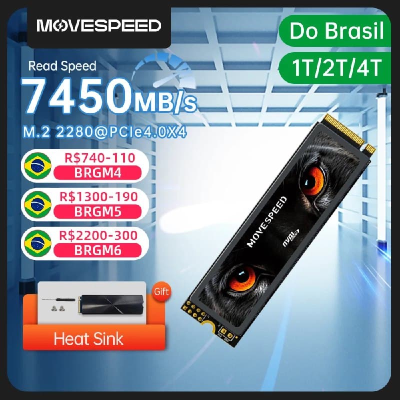 SSD Nvme Movespeed 1TB Gen4 7450 MB/s