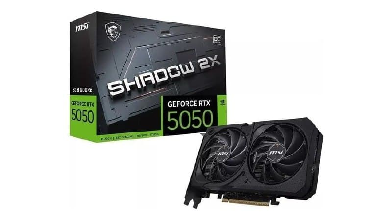 Placa de Vídeo Nvidia GeForce Msi Rtx5050 8GB Shadow 2x Oc Gdrr6