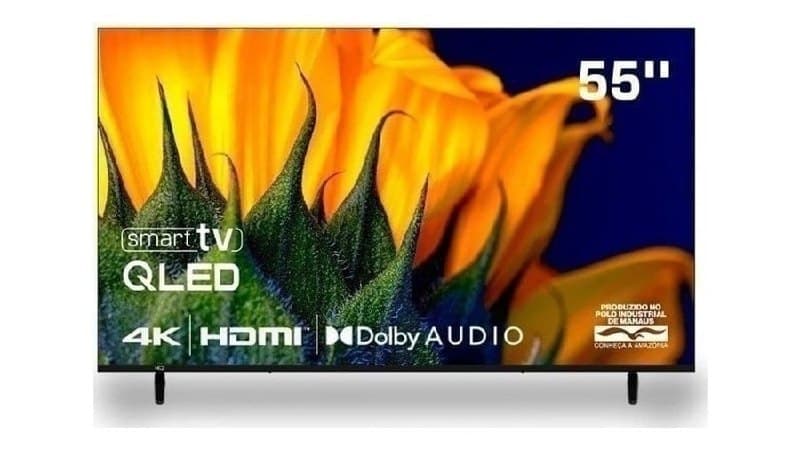 Smart Tv Hq Qled 55 Polegadas Hq-Qled55sm 4K Wi-Fi Bluetooth, Apps, Netflix, YouTube e Prime Vídeo🔥