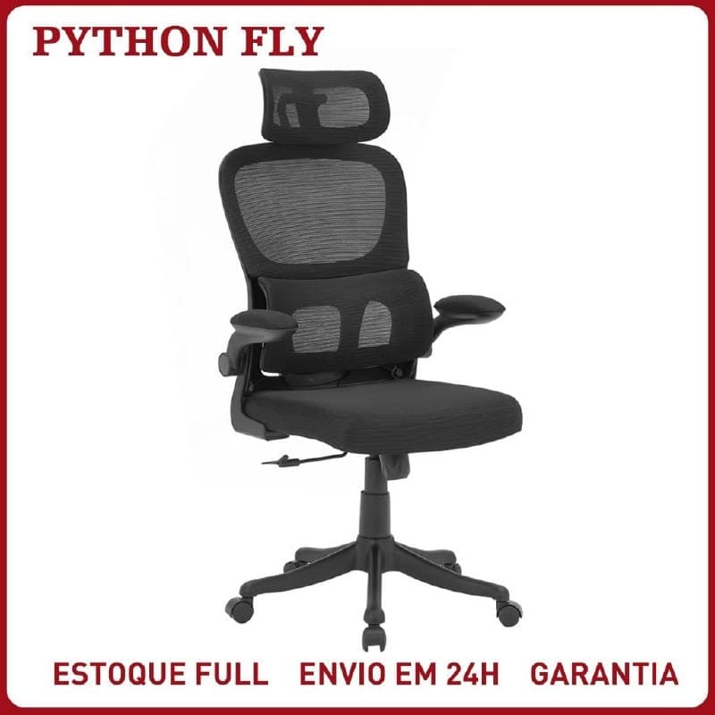Cadeira Python Fly Presidente Ergonômica Giratória Mesh com Apoio de Braço
