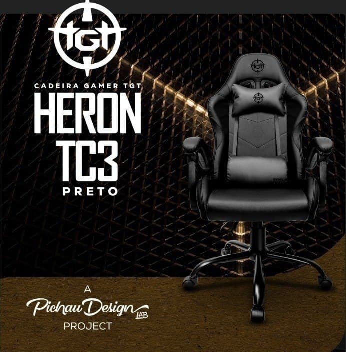 Cadeira Gamer TGT Heron TC3, Preto