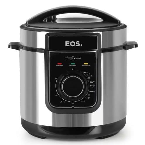 Panela de Pressão Elétrica 5L Eos Cheff Gourmet Multicooker 127V - 9 Dispositivos de Segurança e Timer Programável