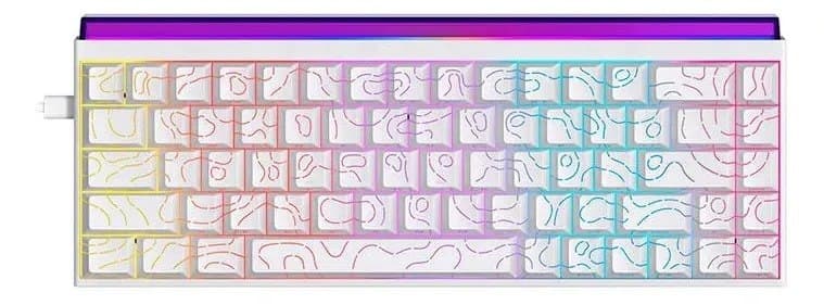 Teclado Mecanico Ajazz NK68, Rainbow, Switch Vermelho, Branco