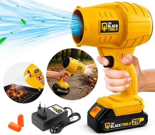 Soprador De Ar Turbo 21v Portátil Bateria Recarregável Potente Para Folhas Pó Limpeza Carro Tso-21a The Black Tools