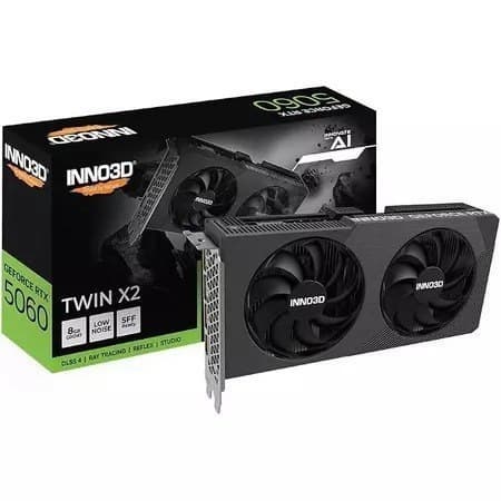 Placa De Vídeo INNO3D RTX 5060 Twin X2 8GB GDDR7 Preta