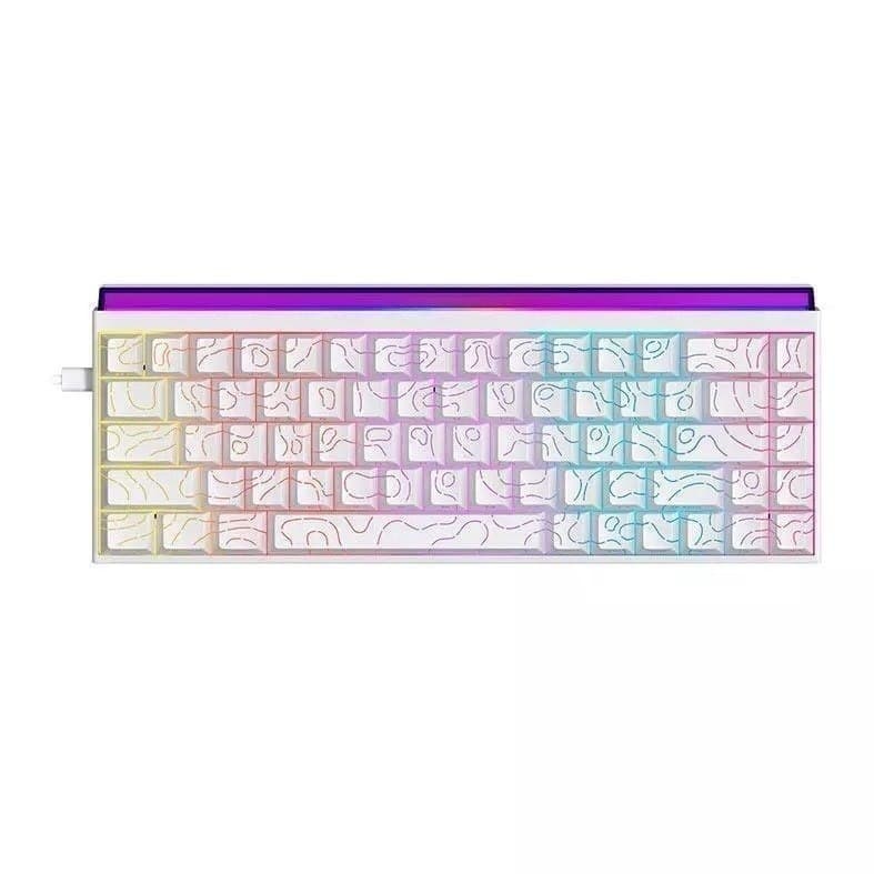 Teclado Mecanico Ajazz NK68, Rainbow, Switch Vermelho, Branco, NK68-WH