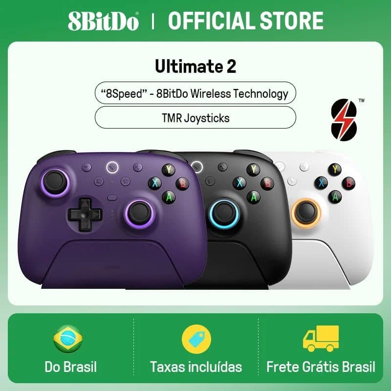 Controle Sem Fio 8BitDo Ultimate 2 para Pc e Android com Joysticks Tmr