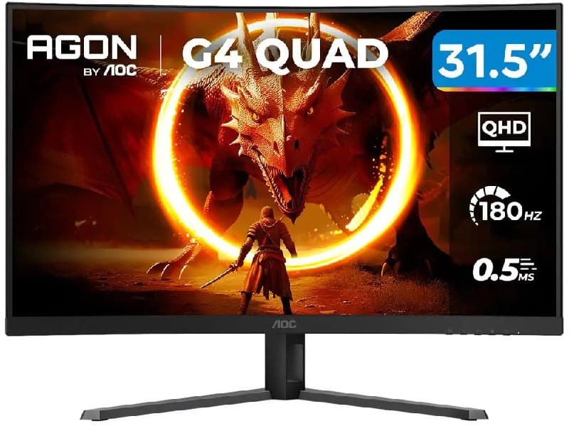 Monitor Gamer Curvo AOC AGON QUAD 32" 180Hz