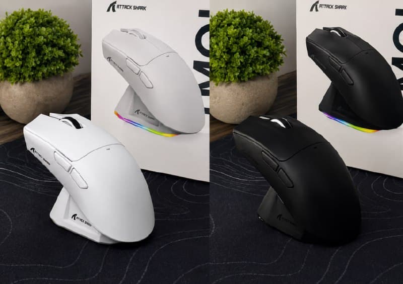 Mouse Sem Fio com Dock Attack Shark X11, Sensor Pixart 3311 (3 cores disponíveis)