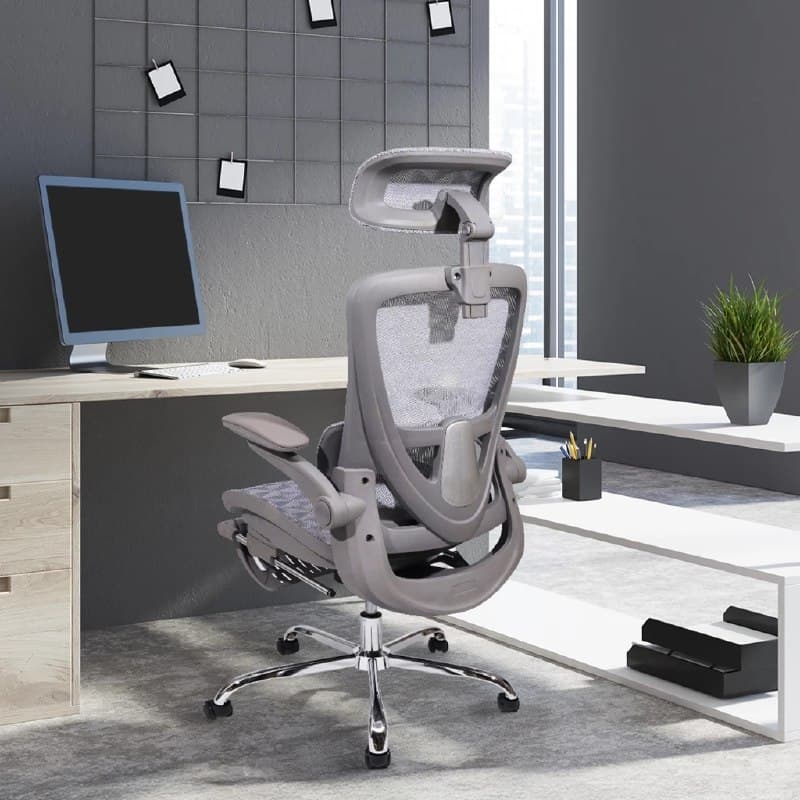 YESOP Cadeira De Escritório Ergonômica Com Apoio Lombar E De Pernas Assento Zero Gravity Cor Branco