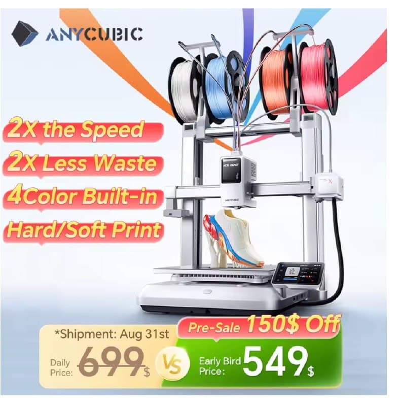 Impressora 3D ANYCUBIC Kobra X com velocidade máxima de impressão de 600mm/s