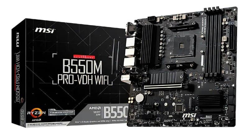 Placa Mae Msi B550m Pro-vdh WIFI Ddr4 Socket Am4 Cor Preto