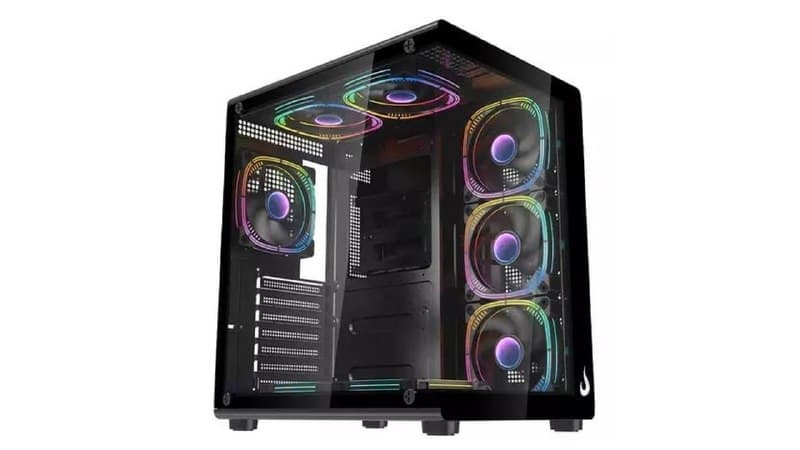 Gabinete Gamer Rise Mode Galaxy Glass X, Mid Tower, Vidro Temperado, mATX, Sem Fonte, Sem Fan, Preto, Rm-Ga-Ggx-Fb