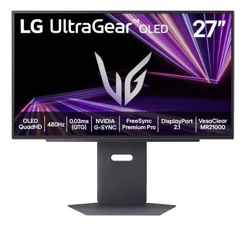 Monitor Gamer LG UltraGear™ - Tela OLED 27" , QHD, HDR400, 480 Hz, 0.03ms (GtG), NVIDIA G-SYNC, AMD FreeSync™ Premium – 27GX790A-B