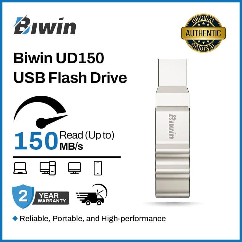 Pen Drive Biwin UD150 USB 3.0 Flash Drive 32GB, Memory Stick com Velocidade de Transferência de 150 MB/s, USB-C + USB-A