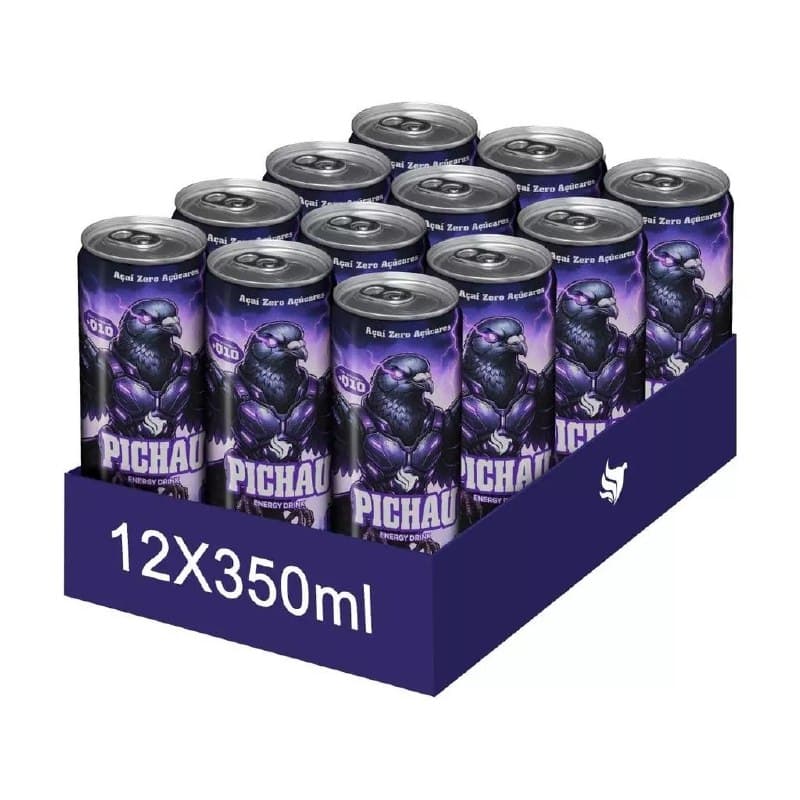 Pack Energetico Pichau Açai Zero, 350ml, Sem Açúcar, Com 12 unidades