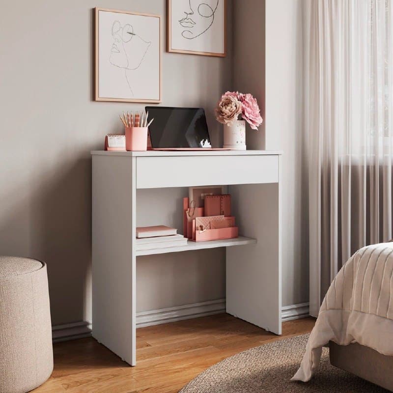 Escrivaninha Com Gaveta Computador Prateleira Quarto Home Office