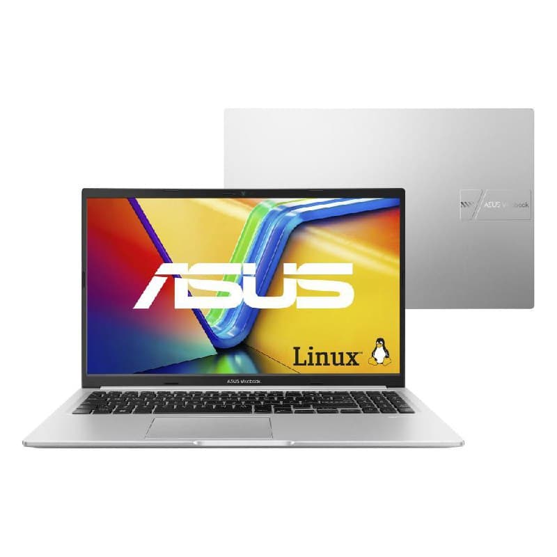 Notebook ASUS Vivobook 15 M1502YA AMD Ryzen 7 5825U 16GB Ram 512GB SSD Linux 15,6" FHD Silver NJ612