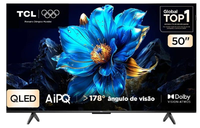 Smart Tv Tcl 50 Polegadas Qled 4k P7k Bluetooth Google Tv