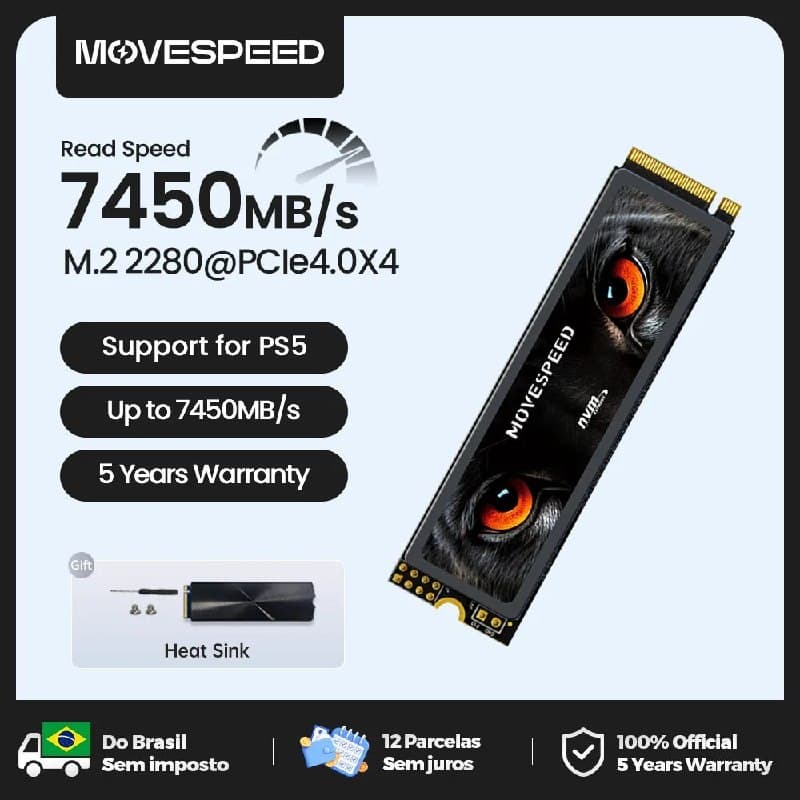 Ssd Movespeed Nvme M.2 7450 Mb/S 4Tb 2Tb 1Tb