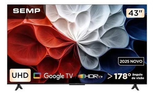 Semp 43 Polegadas LED 4K S62 - WiFi Bluetooth Google Tv HDR10+