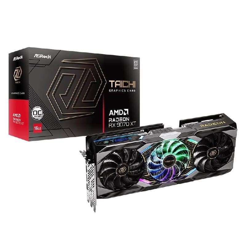 Placa de Vídeo AsRock Amd Radeon Rx 9070 Xt Taichi Oc 16GB