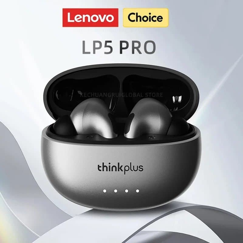 LP5 Fones de Ouvido TWS Sem Fio Lenovo LP5 PRO Bluetooth 5.4 TWS com Som HiFi para Jogos, Headset Esportivo LP5Pro com Microfone e Longa Duração de Bateria 2025