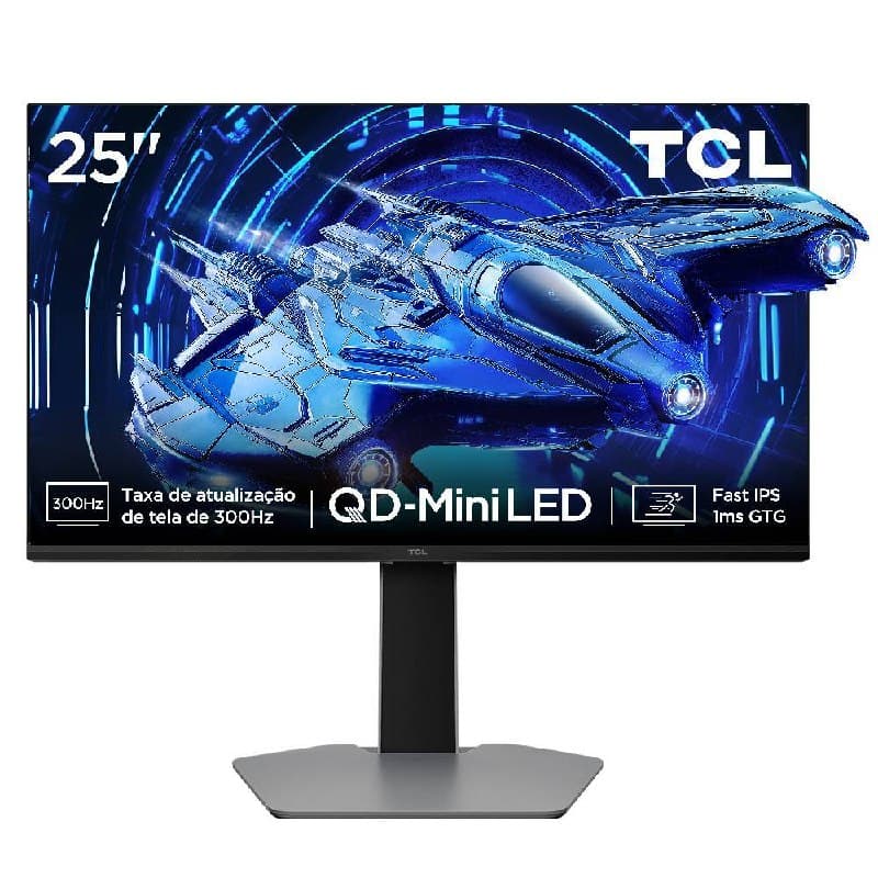 Monitor Gamer Tcl 25 Polegadas Qled Mini Led Full Hd G64 300Hz 1ms (GtG) Freesync Hdr 600 nits 25G64