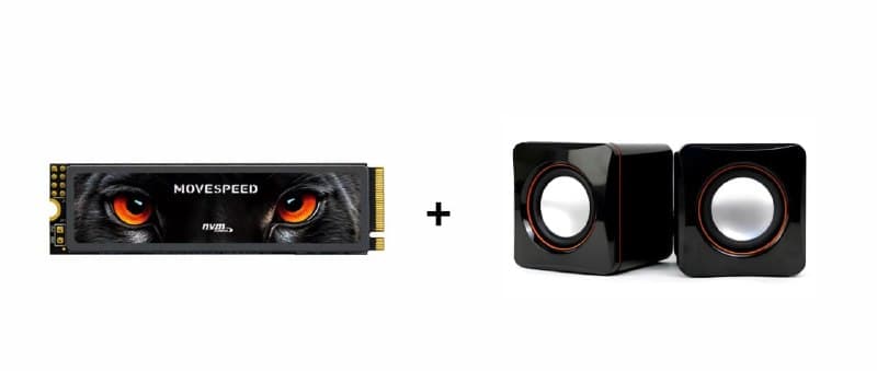 Combo Caixa de Som + SSD NVMe 4TB MOVESPEED M2 Gen4 PCIe 4.0